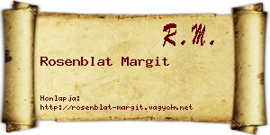 Rosenblat Margit névjegykártya
